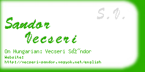 sandor vecseri business card